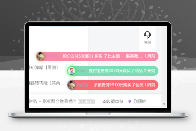 子比主题 – 右下角弹幕弹窗插件-码小淘网络